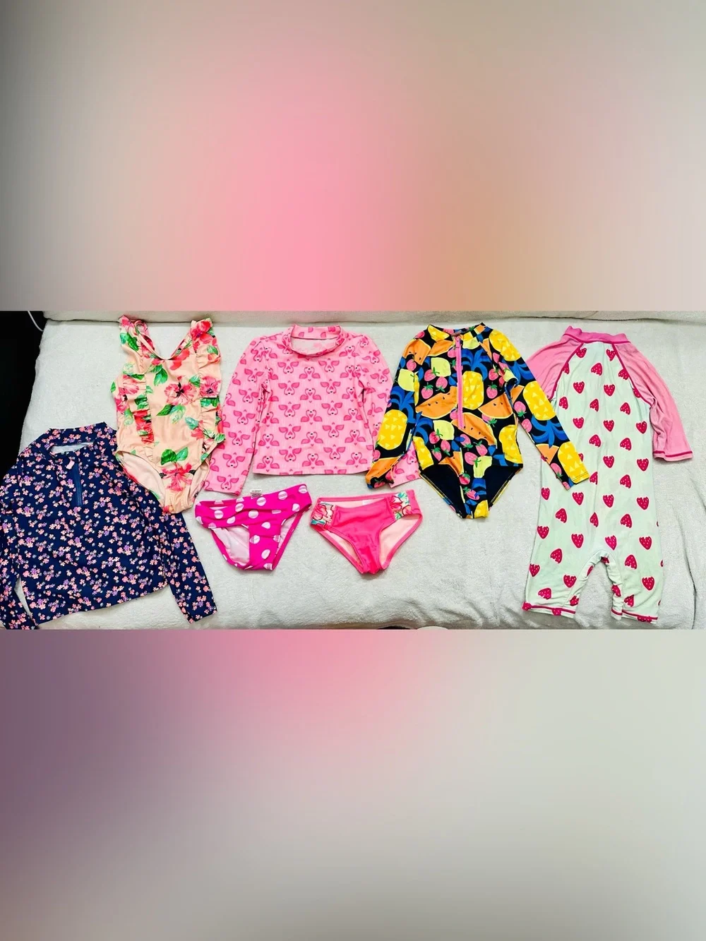Lot Girls Cute Swimming Suits & One Pieces Size 4-5 Years Excellent Condition